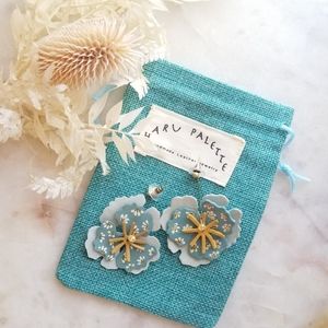 Haru Palette | Blue Poppies Flower earrings